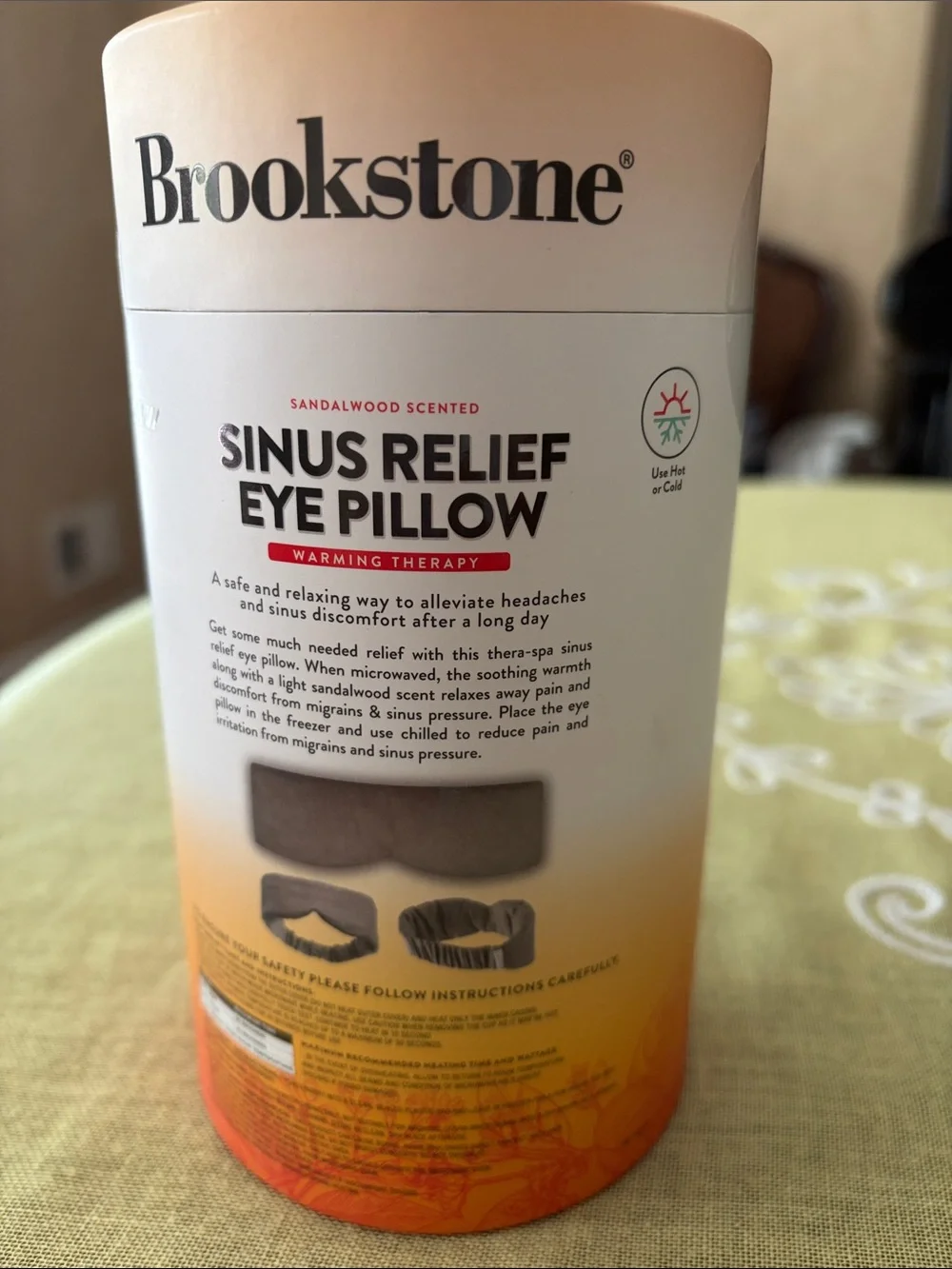 Brookstone Gray Sinus Relief Eye Pillow - Warming Therapy